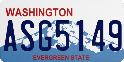 WA license plate ASG5149