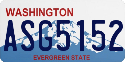 WA license plate ASG5152