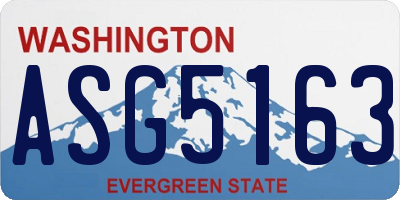 WA license plate ASG5163