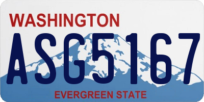 WA license plate ASG5167