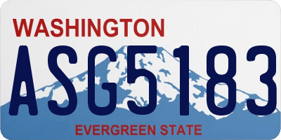 WA license plate ASG5183