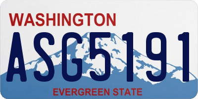 WA license plate ASG5191