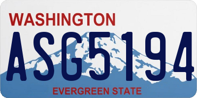 WA license plate ASG5194