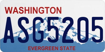 WA license plate ASG5205