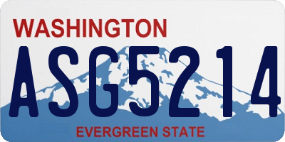 WA license plate ASG5214