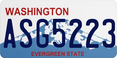WA license plate ASG5223