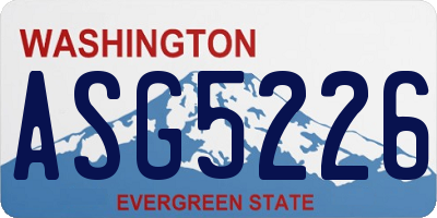 WA license plate ASG5226