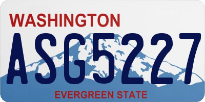 WA license plate ASG5227