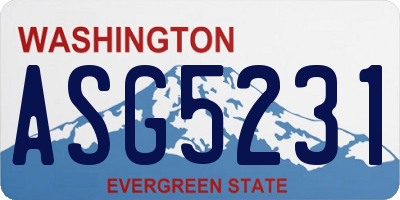 WA license plate ASG5231