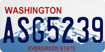 WA license plate ASG5239