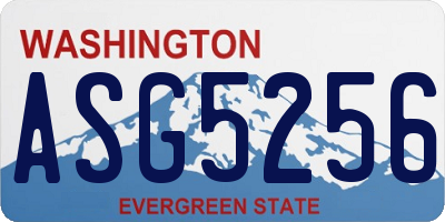 WA license plate ASG5256