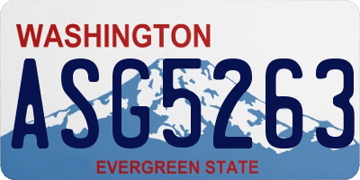 WA license plate ASG5263