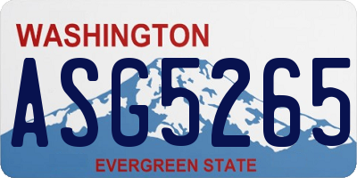 WA license plate ASG5265