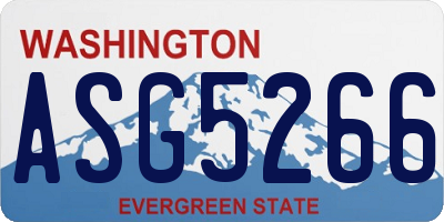 WA license plate ASG5266