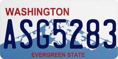 WA license plate ASG5283