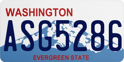 WA license plate ASG5286