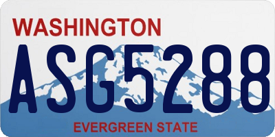 WA license plate ASG5288