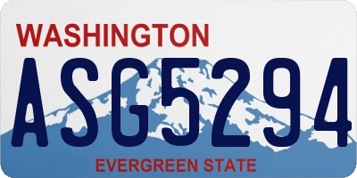 WA license plate ASG5294