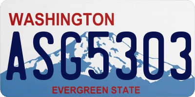 WA license plate ASG5303