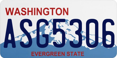 WA license plate ASG5306