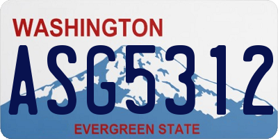 WA license plate ASG5312