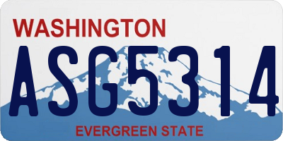 WA license plate ASG5314