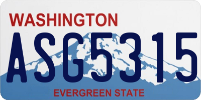 WA license plate ASG5315