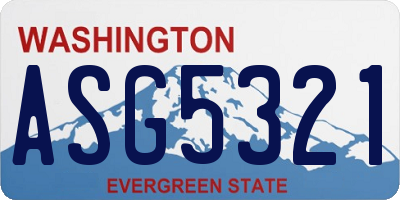 WA license plate ASG5321