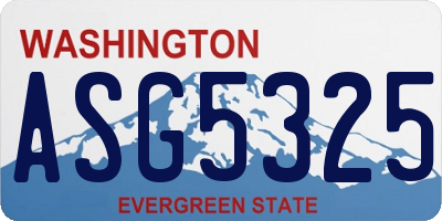 WA license plate ASG5325
