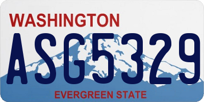 WA license plate ASG5329