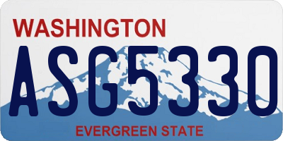 WA license plate ASG5330