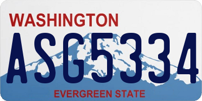 WA license plate ASG5334