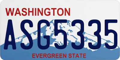 WA license plate ASG5335