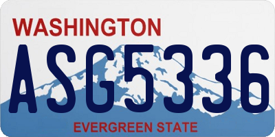 WA license plate ASG5336