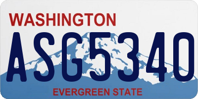 WA license plate ASG5340