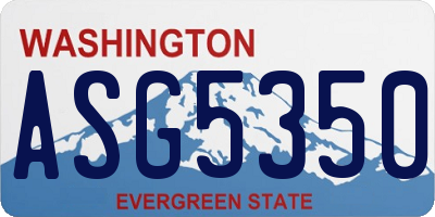 WA license plate ASG5350