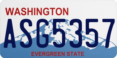 WA license plate ASG5357