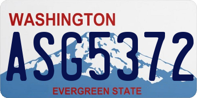 WA license plate ASG5372
