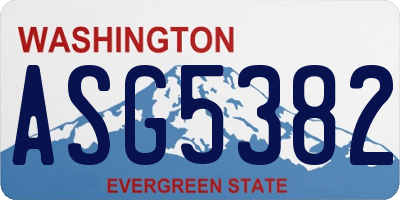WA license plate ASG5382
