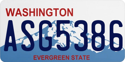 WA license plate ASG5386