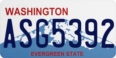 WA license plate ASG5392