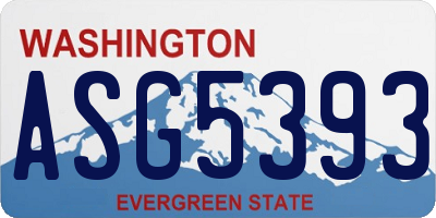 WA license plate ASG5393