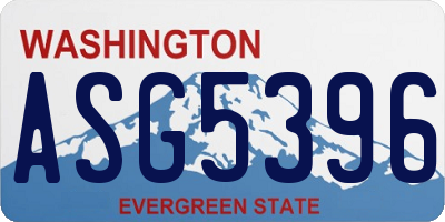 WA license plate ASG5396