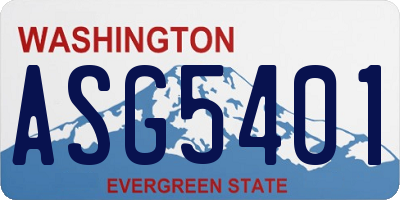 WA license plate ASG5401