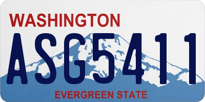 WA license plate ASG5411