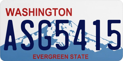 WA license plate ASG5415