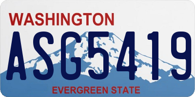 WA license plate ASG5419
