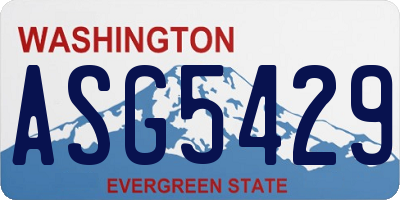 WA license plate ASG5429