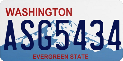WA license plate ASG5434