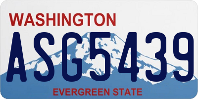 WA license plate ASG5439